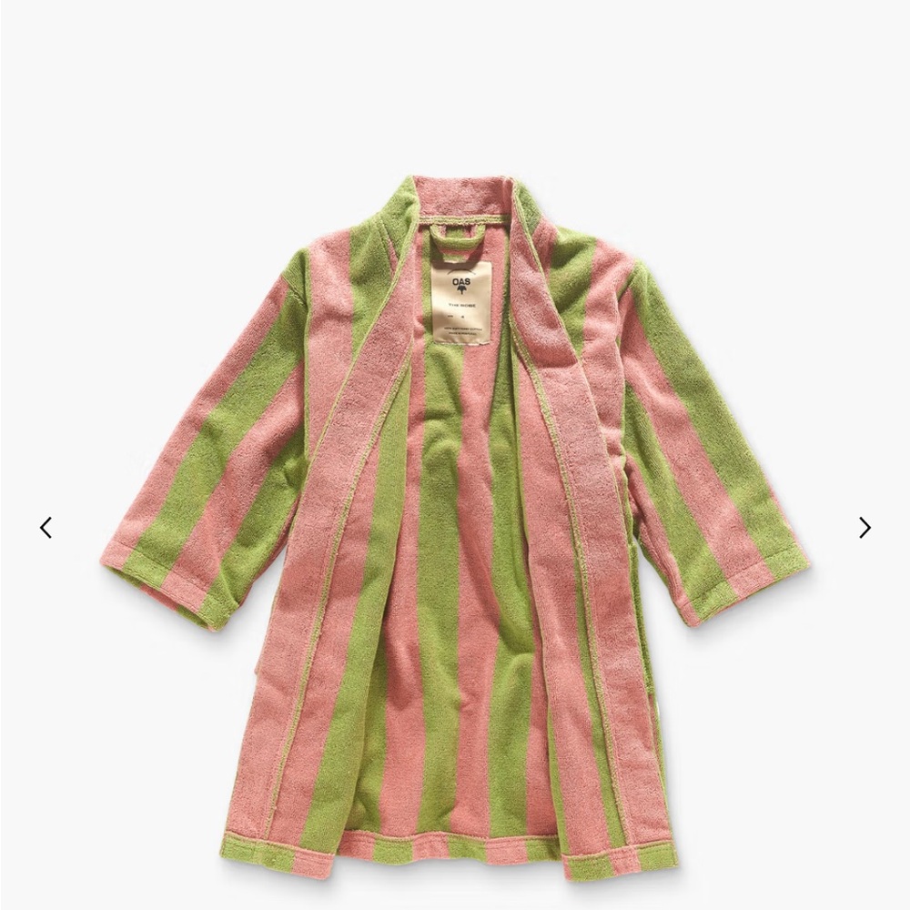 OAS Unisex Kids Robe // Pink and Green